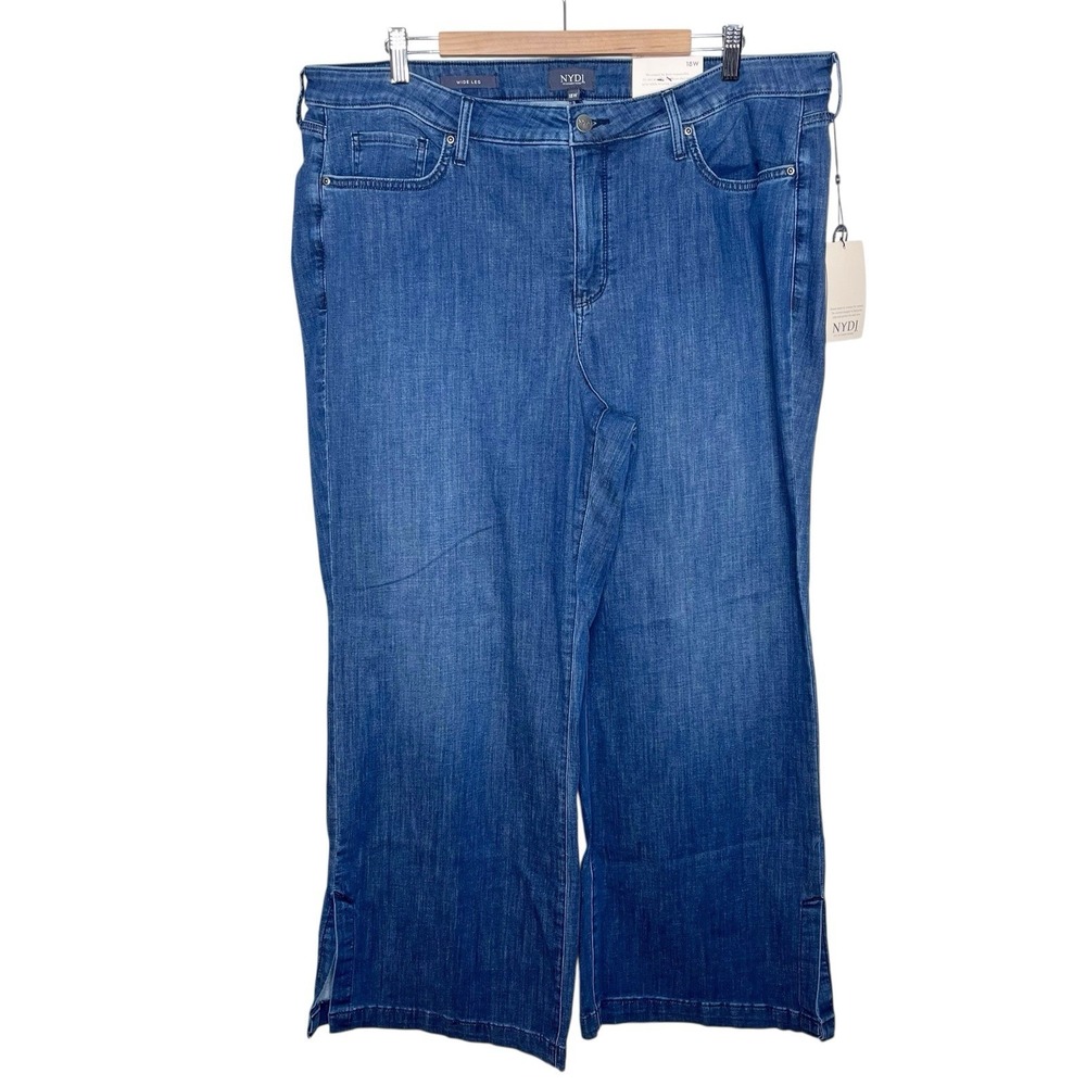 NYDJ Teresa Wide Leg Ankle Jeans Womens Size 18W Elegance Wash Mid Rise Stretch